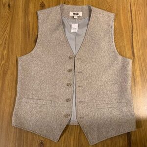 Joseph Abboud Men’s Suit Vest in Light Gray with Striped Lining